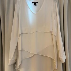 White House Black Market Ivory Layered Blouse